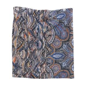 J.Jill Ponte Pencil‎ Skirt Elastic Waist Paisley Print L
